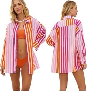 Beach Riot Alexa Top Sunset Stripe Swim Cover Up